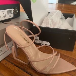 New!!! Sexy nude Fashion Nova lace up heels. Size 8.5